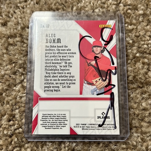 2021 Panini Phoenix Alec Bohm RC #17 - Picture 2 of 2